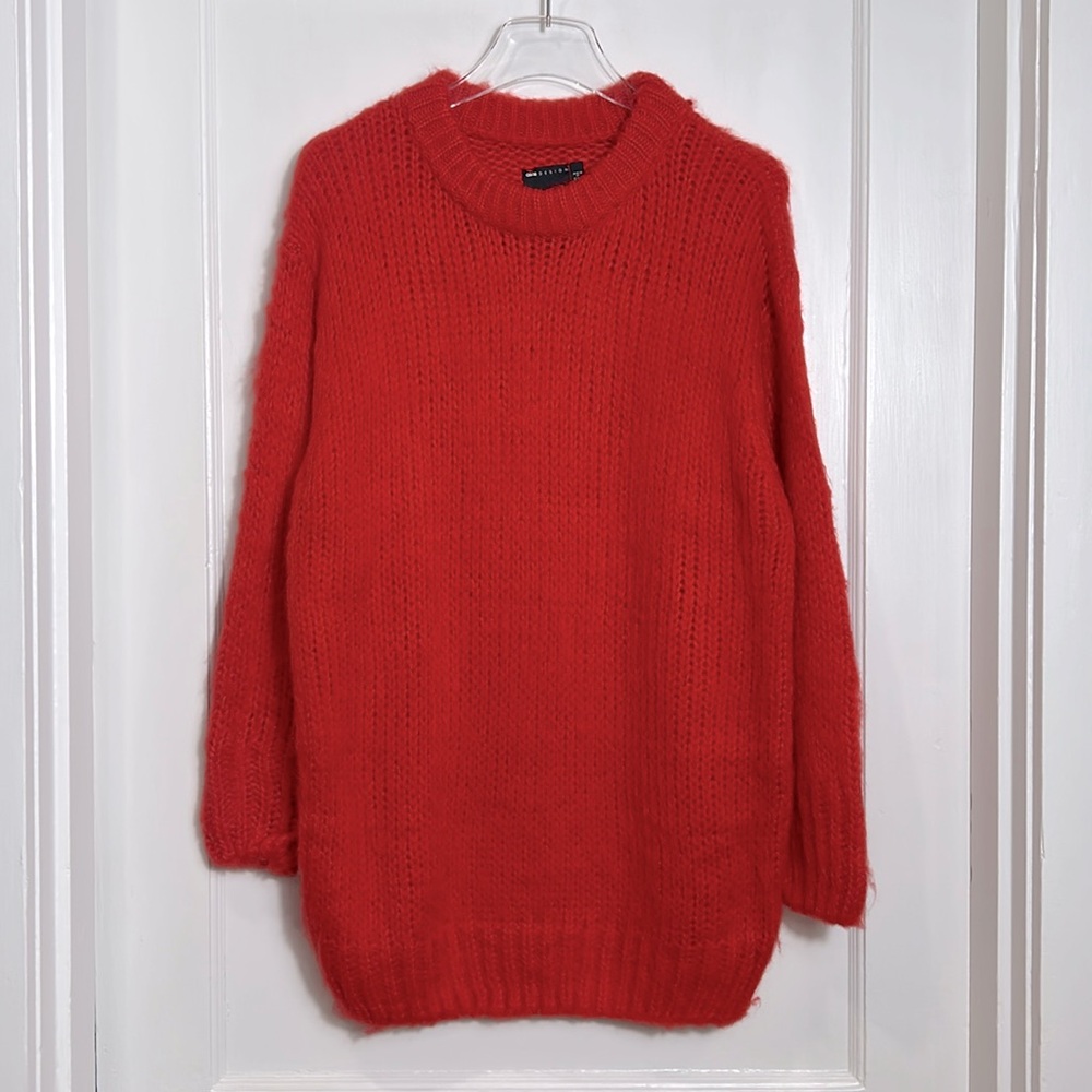 ASOS DESIGN chunky oversized sweater in red US 2